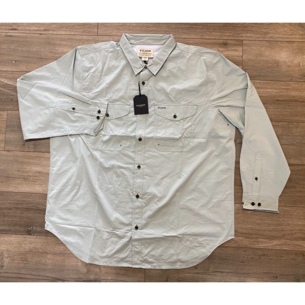 Filson Twin Lakes Sport Shirt Mens 3XL Soft Moss Long Sleeve Vented Lightweight - Picture 4 of 10
